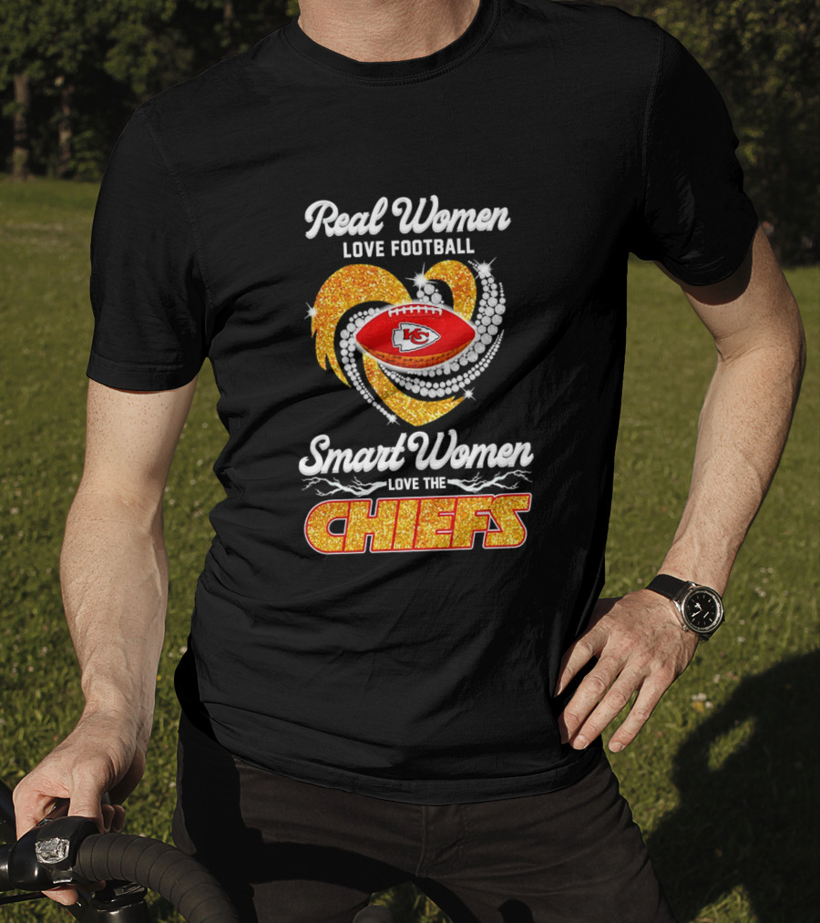 Kansas City Chiefs Real Women Love Football Smart Women Love The Chiefs Diamond Love T-Shirt