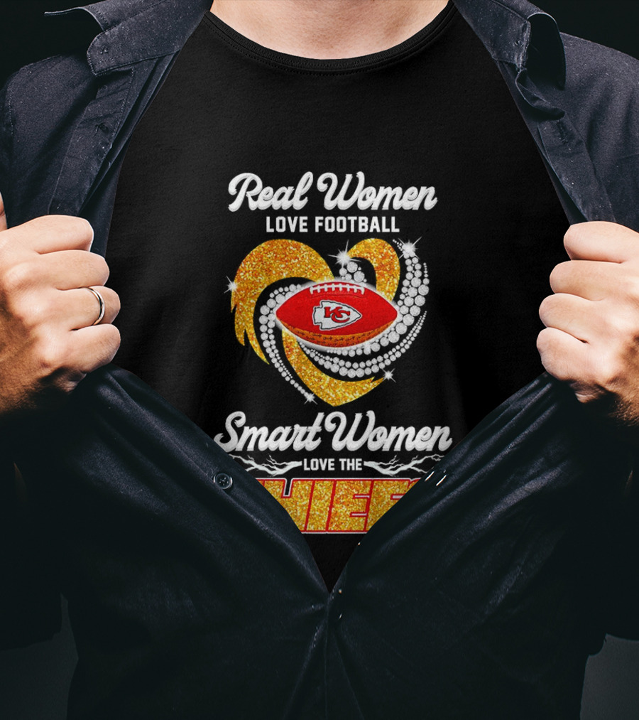 Kansas City Chiefs Real Women Love Football Smart Women Love The Chiefs Diamond Love T-Shirt