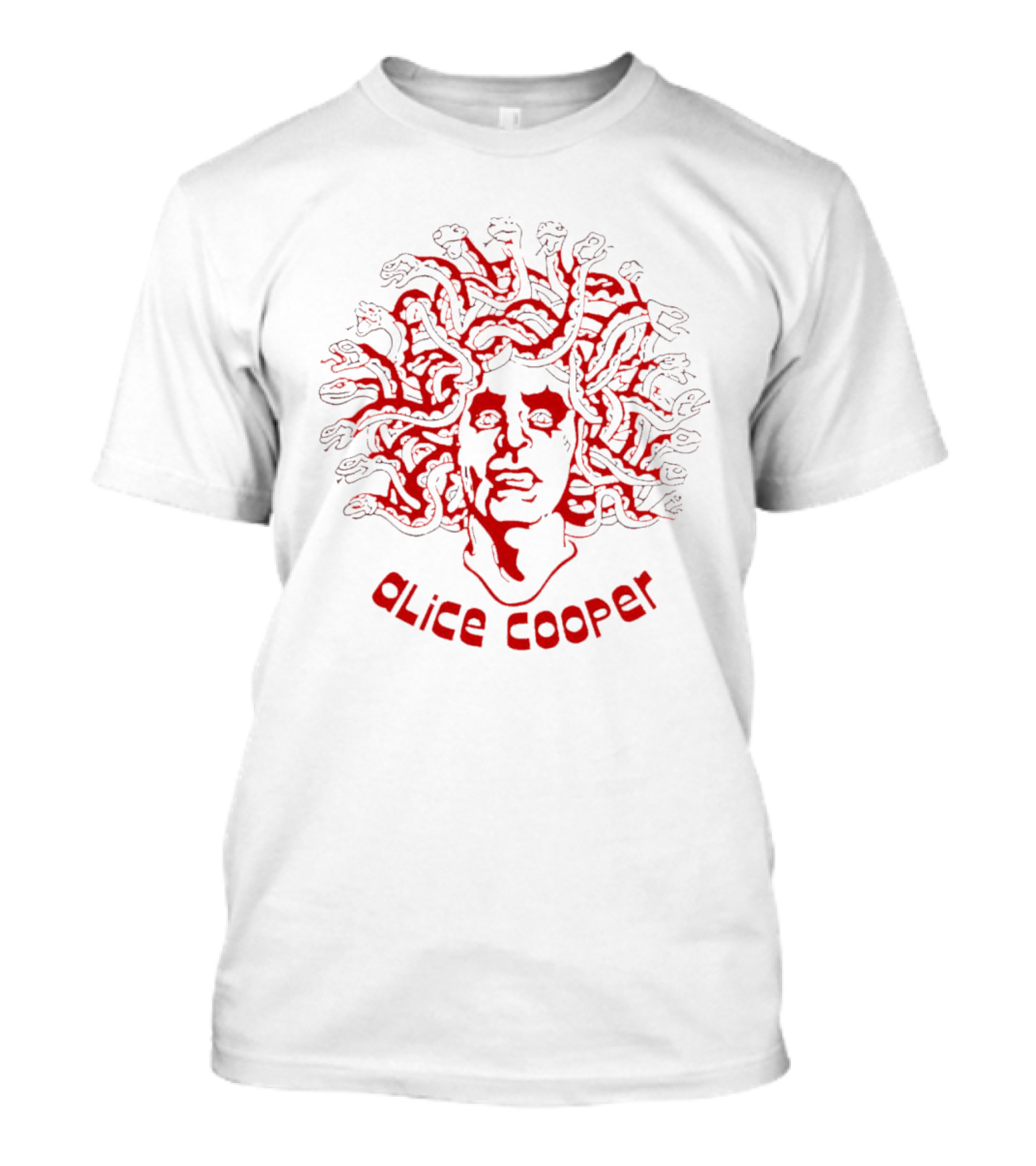 Alice Cooper Medusa Head Red Snake Hair T-Shirt
