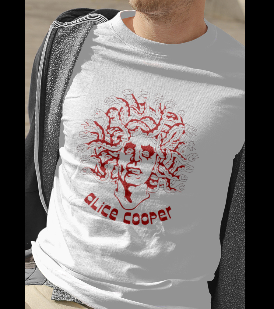 Alice Cooper Medusa Head Red Snake Hair T-Shirt