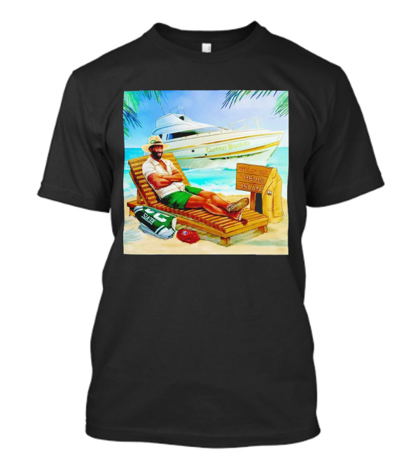 Canton Bound Welcome To Revis Island Tropical Paradise With Boat And Player T-Shirt