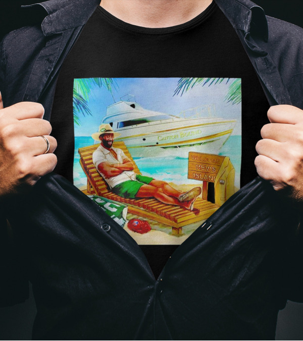 Canton Bound Welcome To Revis Island Tropical Paradise With Boat And Player T-Shirt