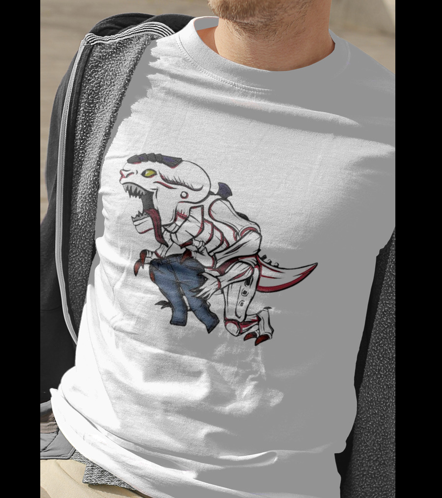 Jeanstealer Dinosaur Creature Carrying Blue Pants T-Shirt