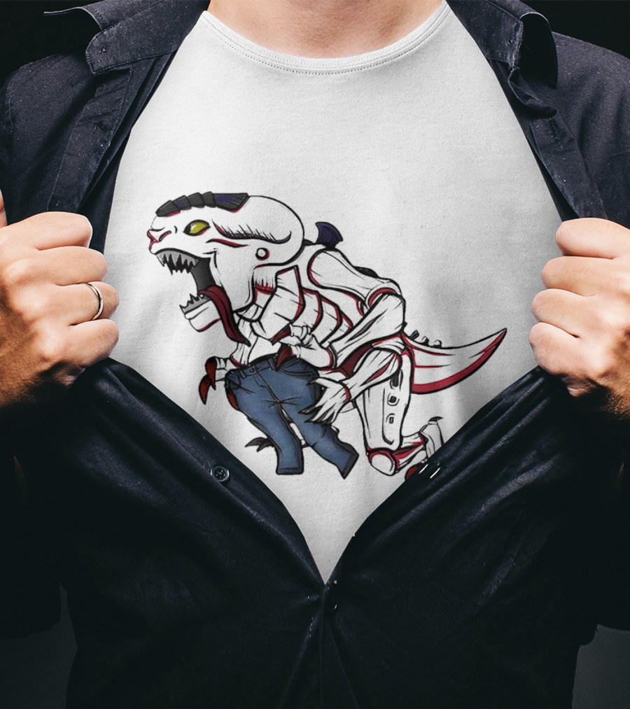 Jeanstealer Dinosaur Creature Carrying Blue Pants T-Shirt