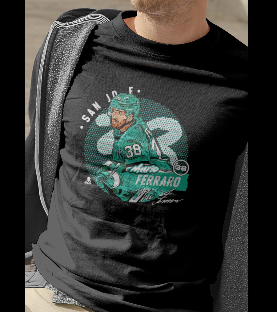 Mario Ferraro San Jose Sharks 38 Signature T-Shirt