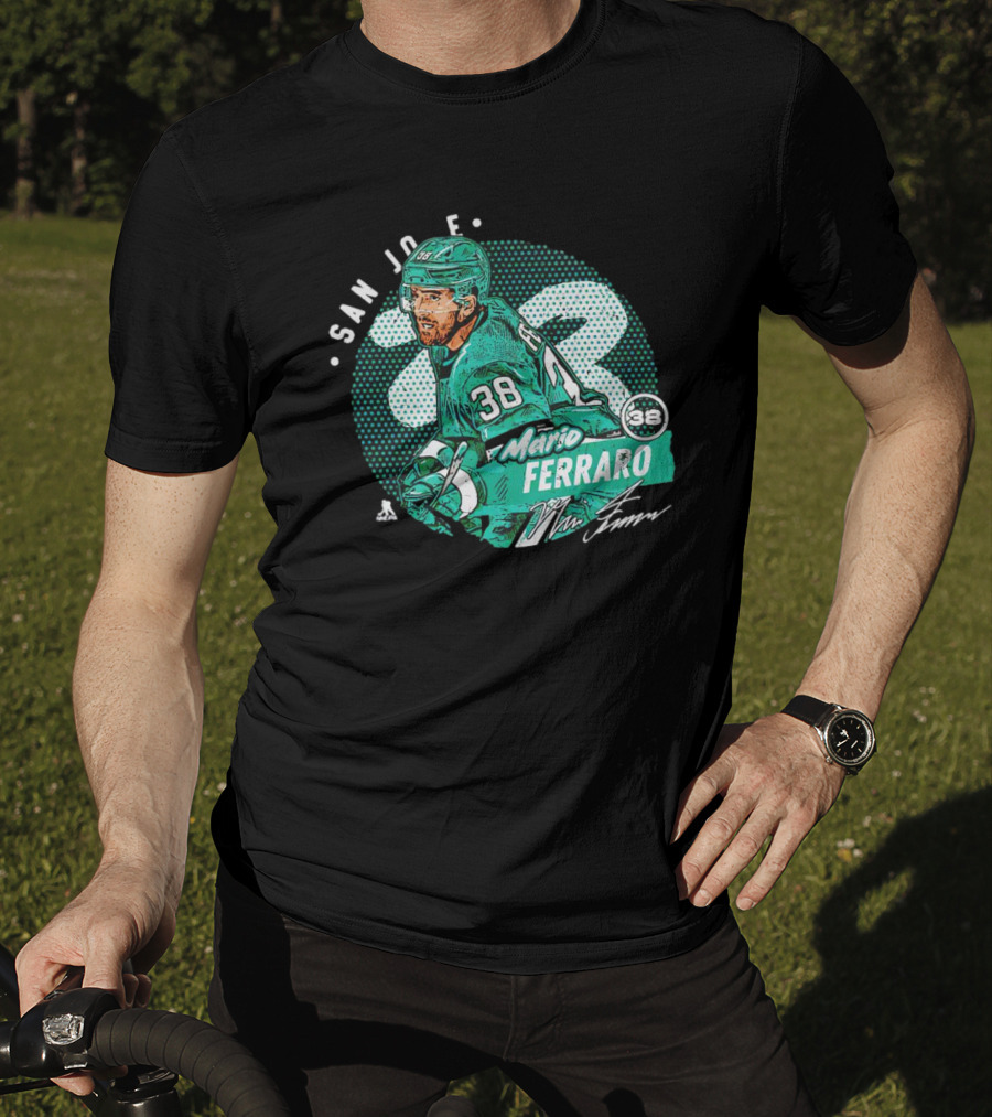Mario Ferraro San Jose Sharks 38 Signature T-Shirt