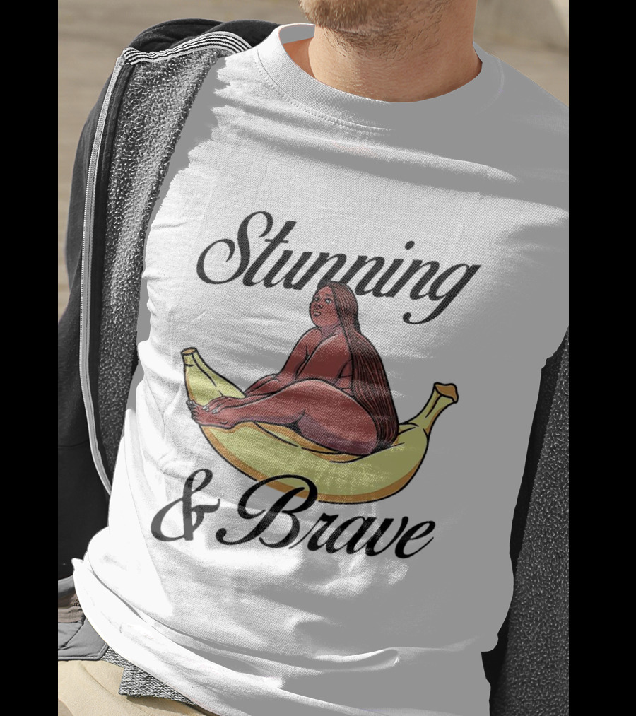 Stunning And Brave Plus Size Woman On Banana T-Shirt