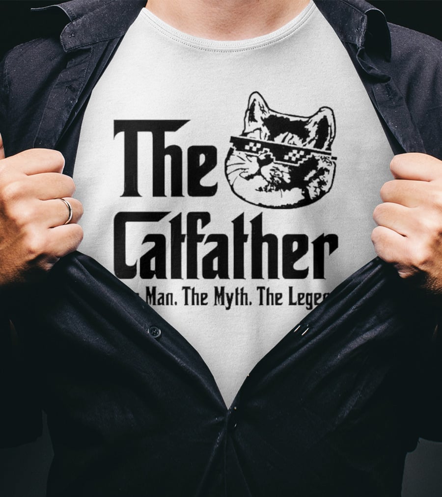 The Catfather The Man The Myth The Legend Iconic Cat Mafia T-Shirt