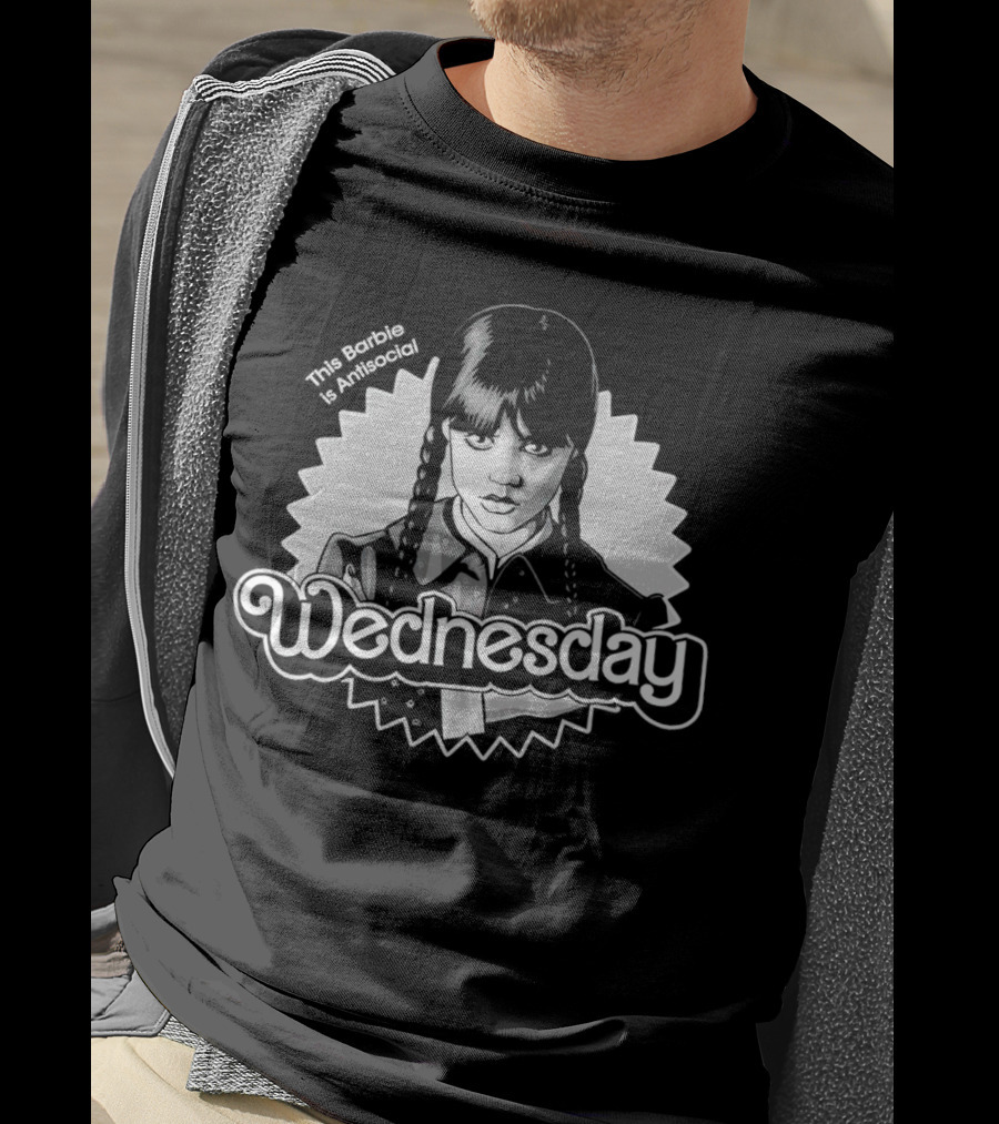 This Barbie Is Antisocial Wednesday Addams Character Look T-Shirt