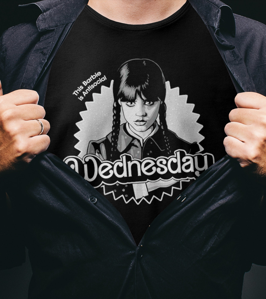 This Barbie Is Antisocial Wednesday Addams Character Look T-Shirt