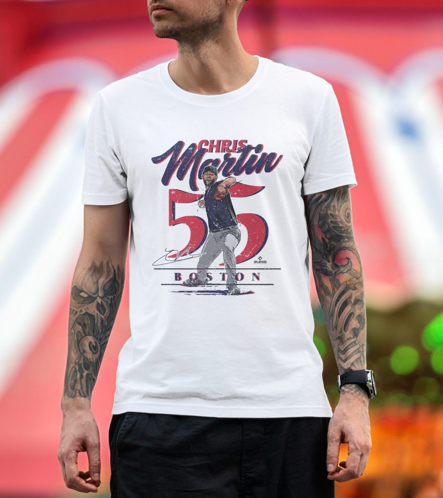 Chris Martin 55 Boston Red Sox Signature T-Shirt