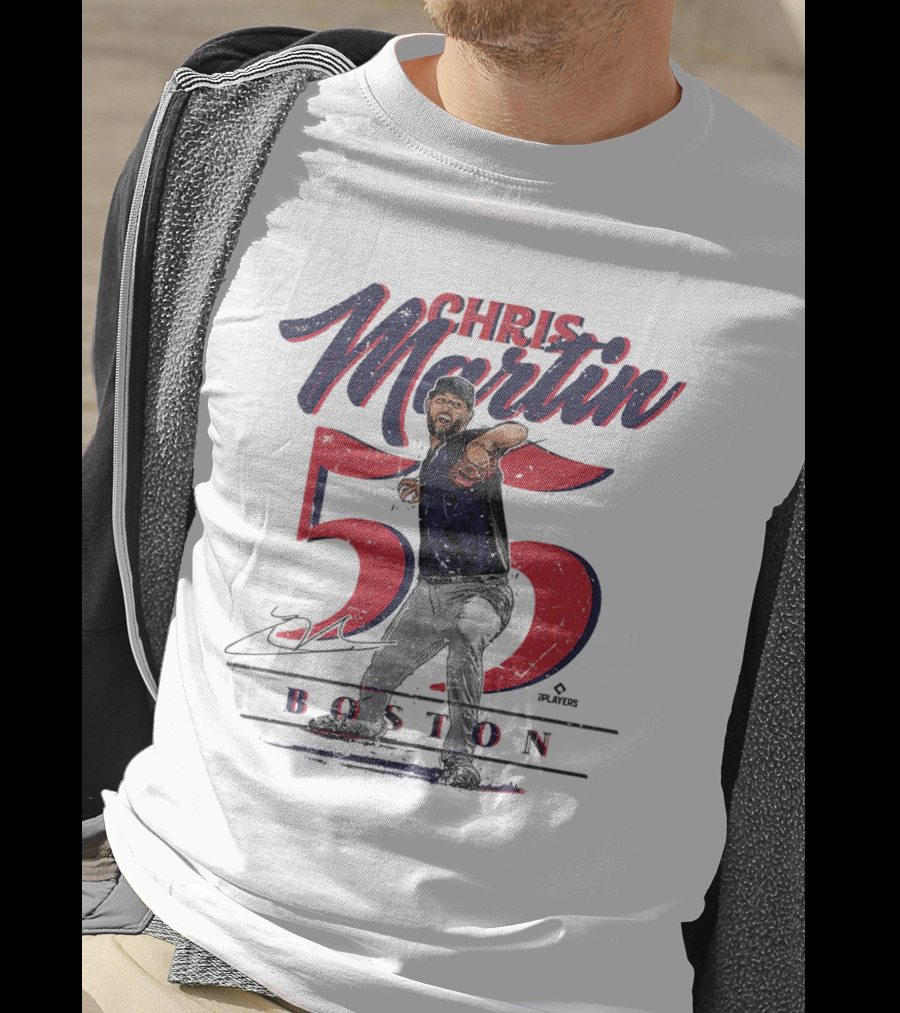 Chris Martin 55 Boston Red Sox Signature T-Shirt
