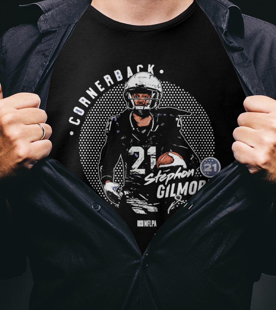 Cornerback Stephon Gilmore 21 NFLPA Dallas Cowboys Signature T-Shirt