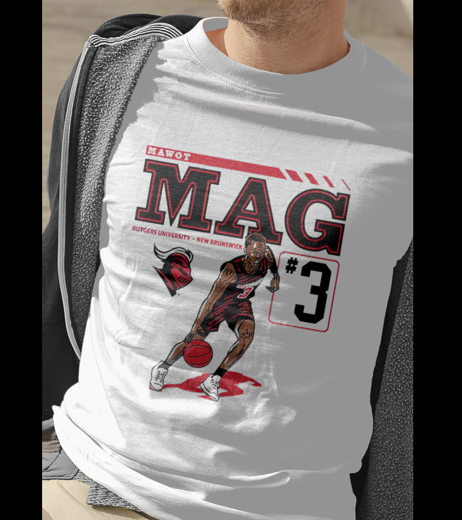 Mawot Mag #3 Rutgers Scarlet Knights Basketball Caricature Rutgers University New Brunswick T-Shirt