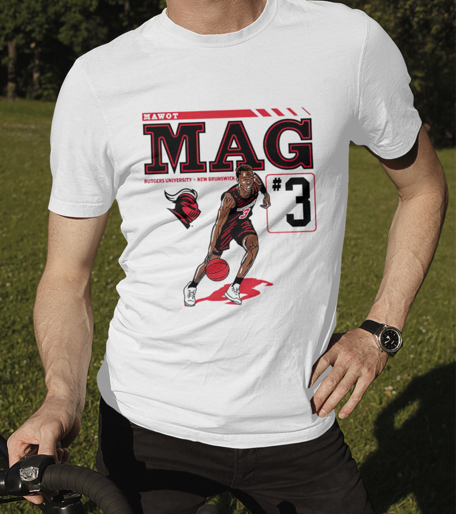 Mawot Mag #3 Rutgers Scarlet Knights Basketball Caricature Rutgers University New Brunswick T-Shirt