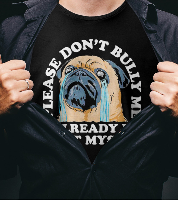 Please Don't Bully Me I Already Do That Myself Crying Pug T-Shirt