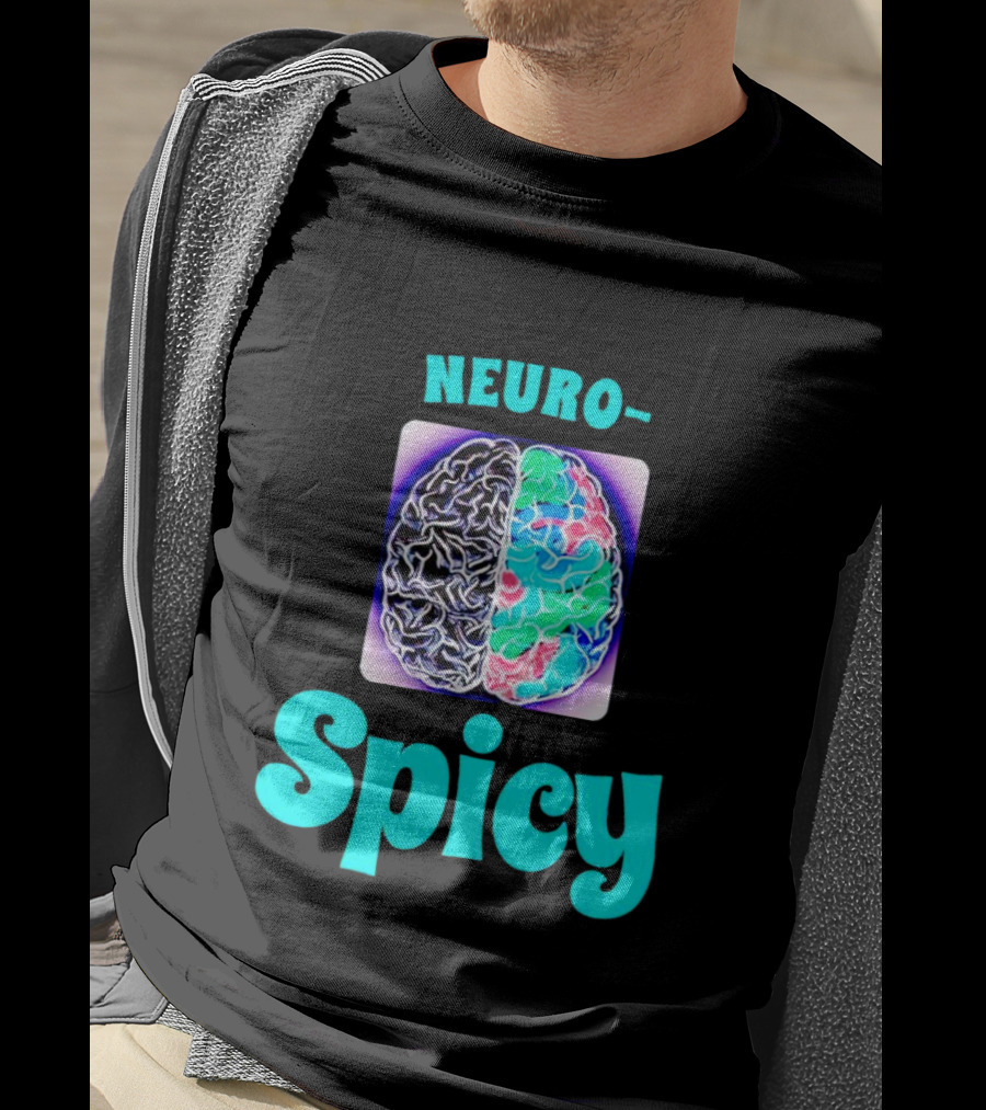 Neuro-Spicy Brains Vibrant Colorful Brain T-Shirt