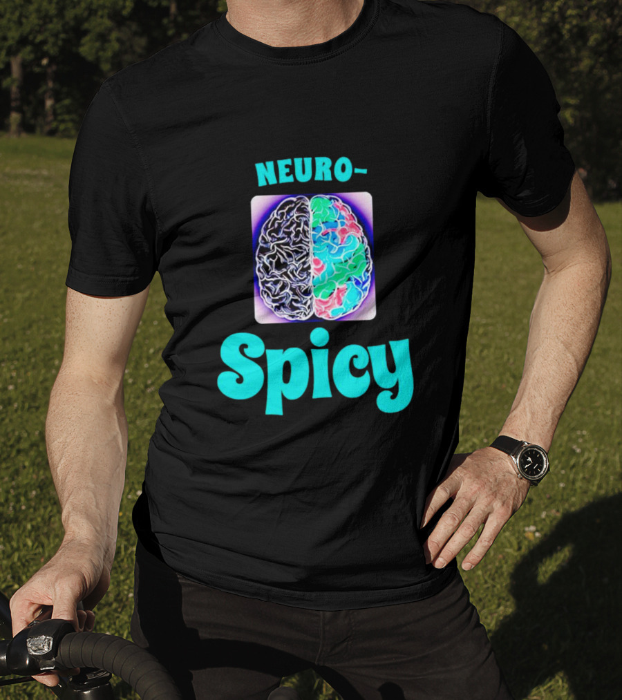 Neuro-Spicy Brains Vibrant Colorful Brain T-Shirt
