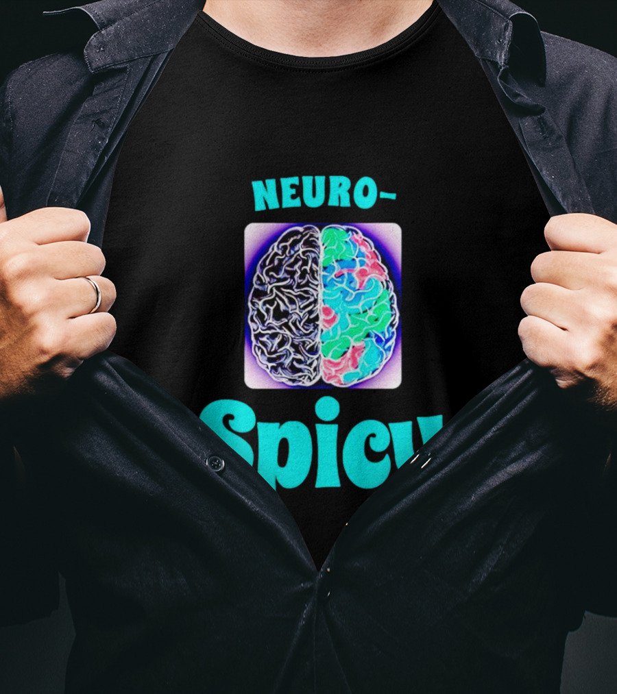Neuro-Spicy Brains Vibrant Colorful Brain T-Shirt