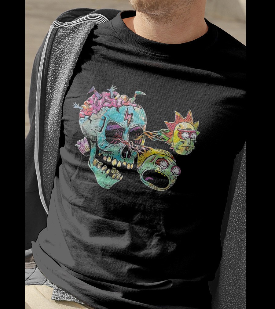 Eyeball Skull Rick And Morty Trippy Surreal Brain Explosion T-Shirt