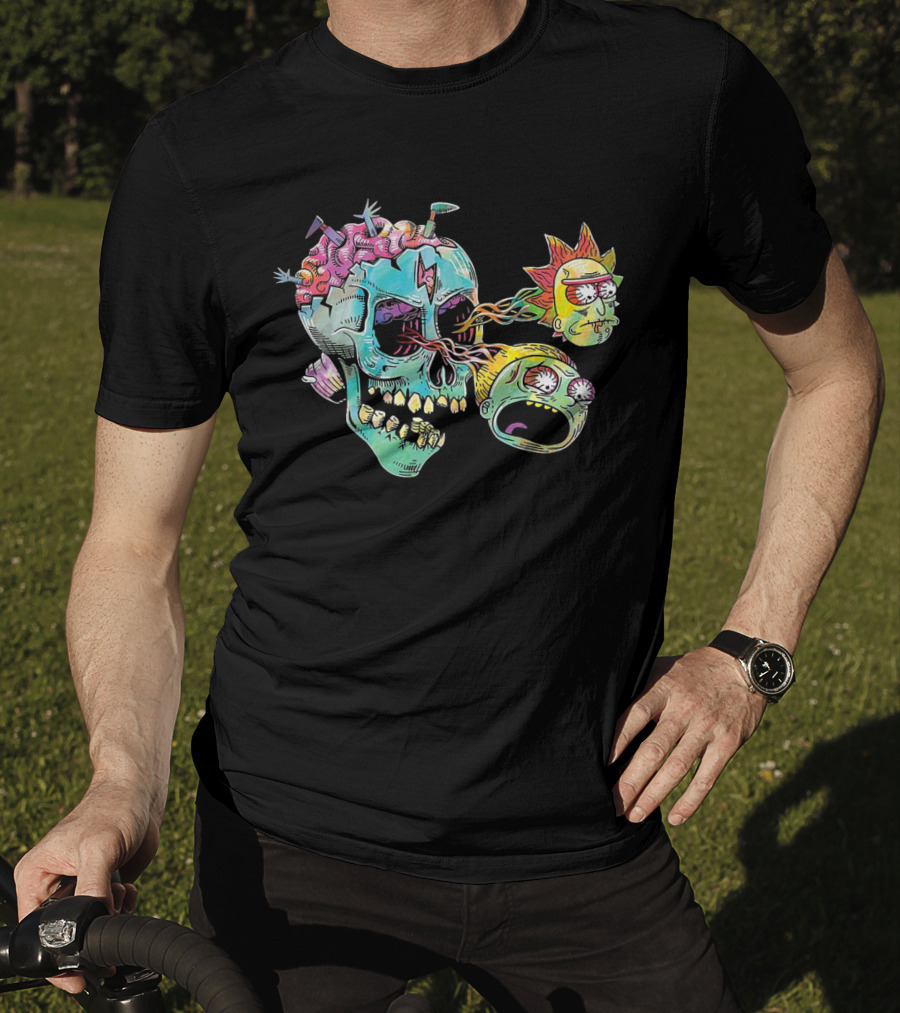 Eyeball Skull Rick And Morty Trippy Surreal Brain Explosion T-Shirt