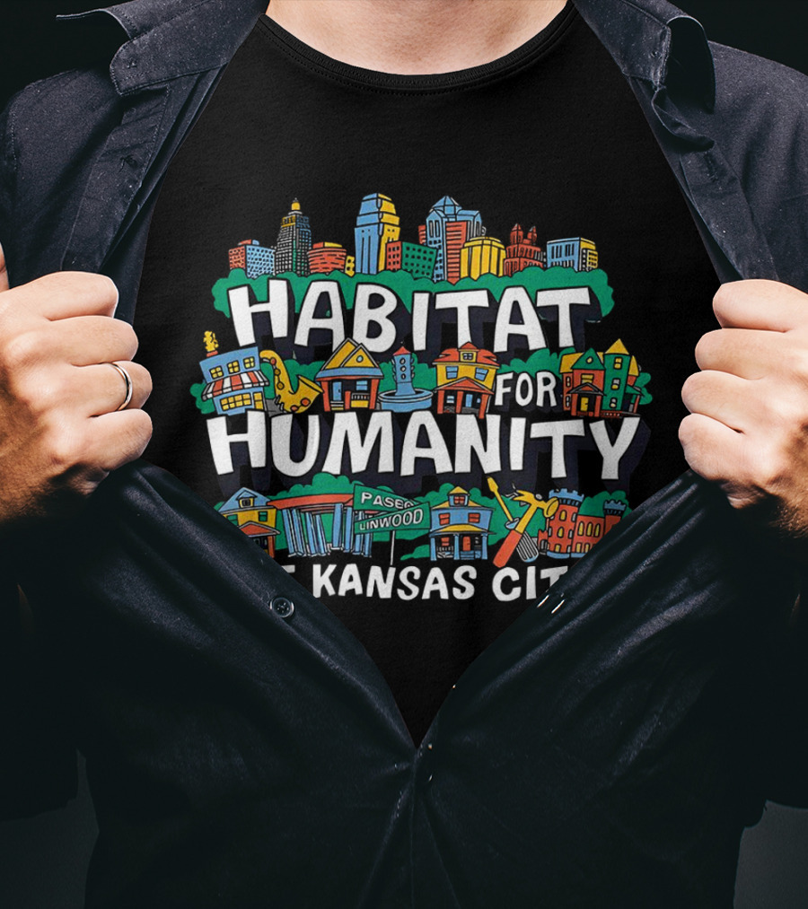 Habitat For Humanity Of Kansas City Neighborhood Paseo Linwood Buildings T-Shirt