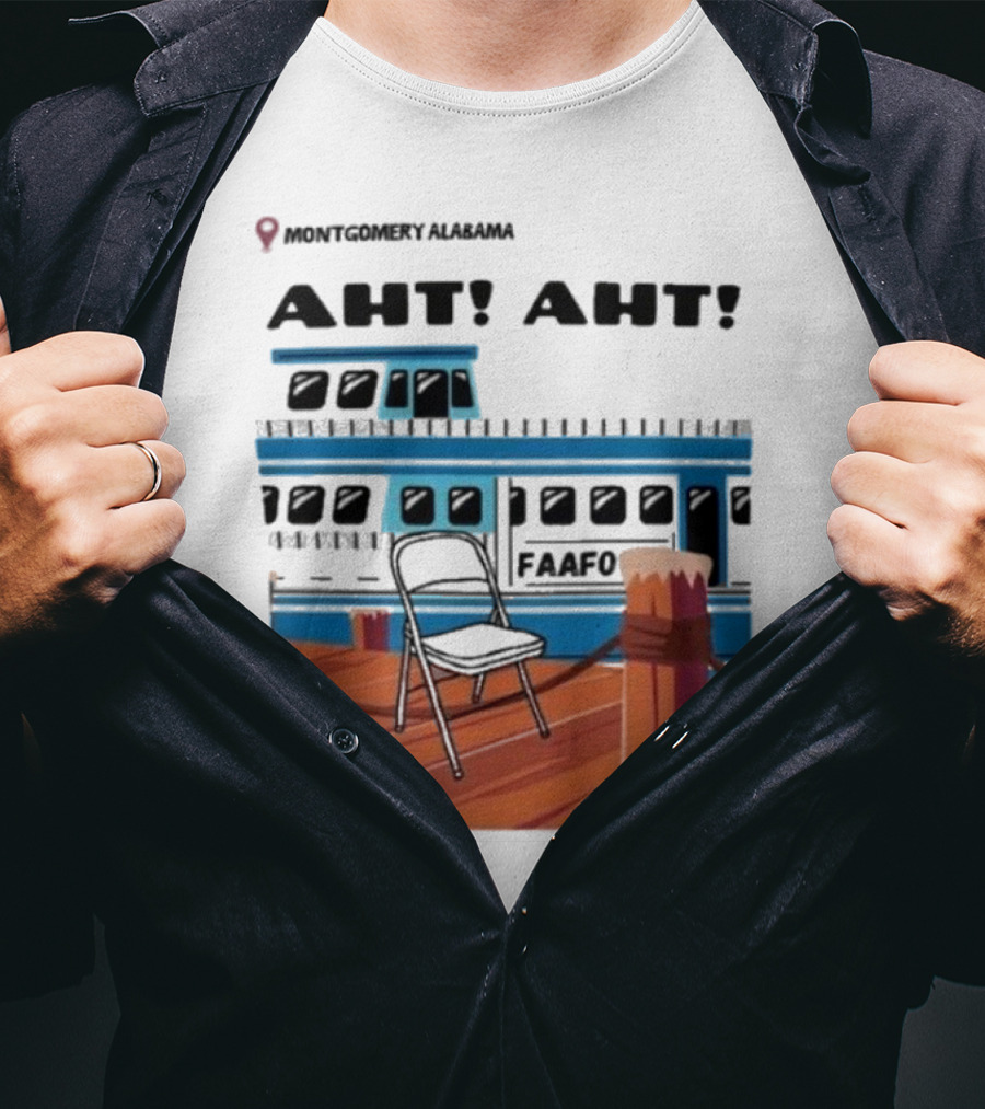 Montgomery Alabama AHT AHT FAAFO Brawl Chair Boat Scene T-Shirt