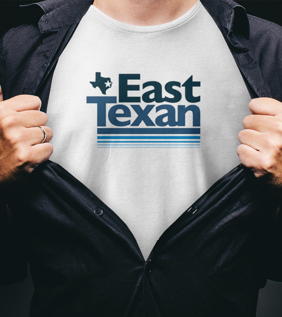 East Texan With Texas Map And Stripes T-Shirt