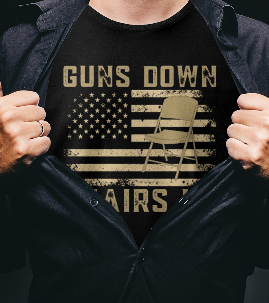 Guns Down Chairs Up American Flag Montgomery Alabama Brawl T-Shirt