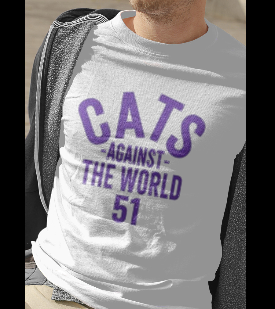Northwestern Coaches Cats Against The World 51 Retro Purple T-Shirt
