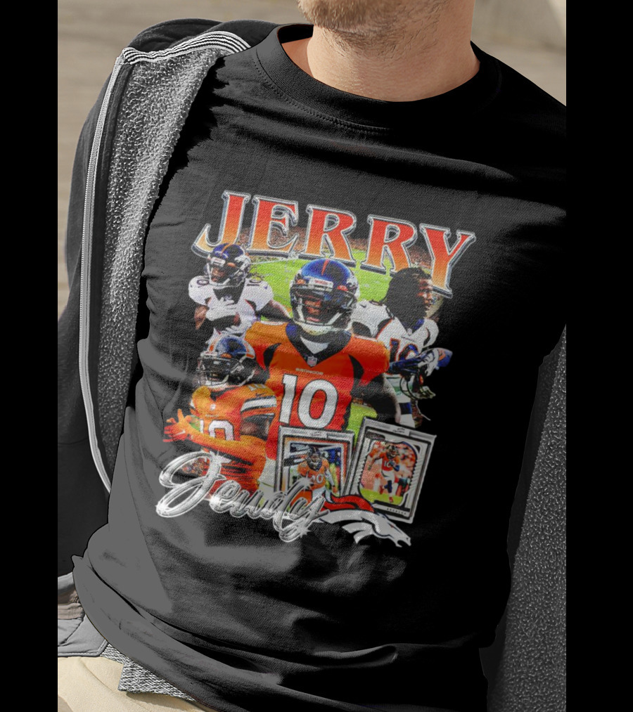 Jerry Jeudy Denver Broncos Number 10 Vintage Football T-Shirt