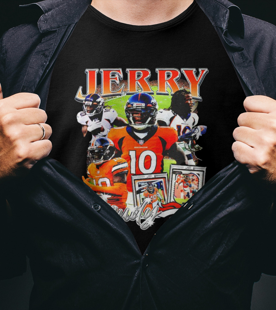 Jerry Jeudy Denver Broncos Number 10 Vintage Football T-Shirt