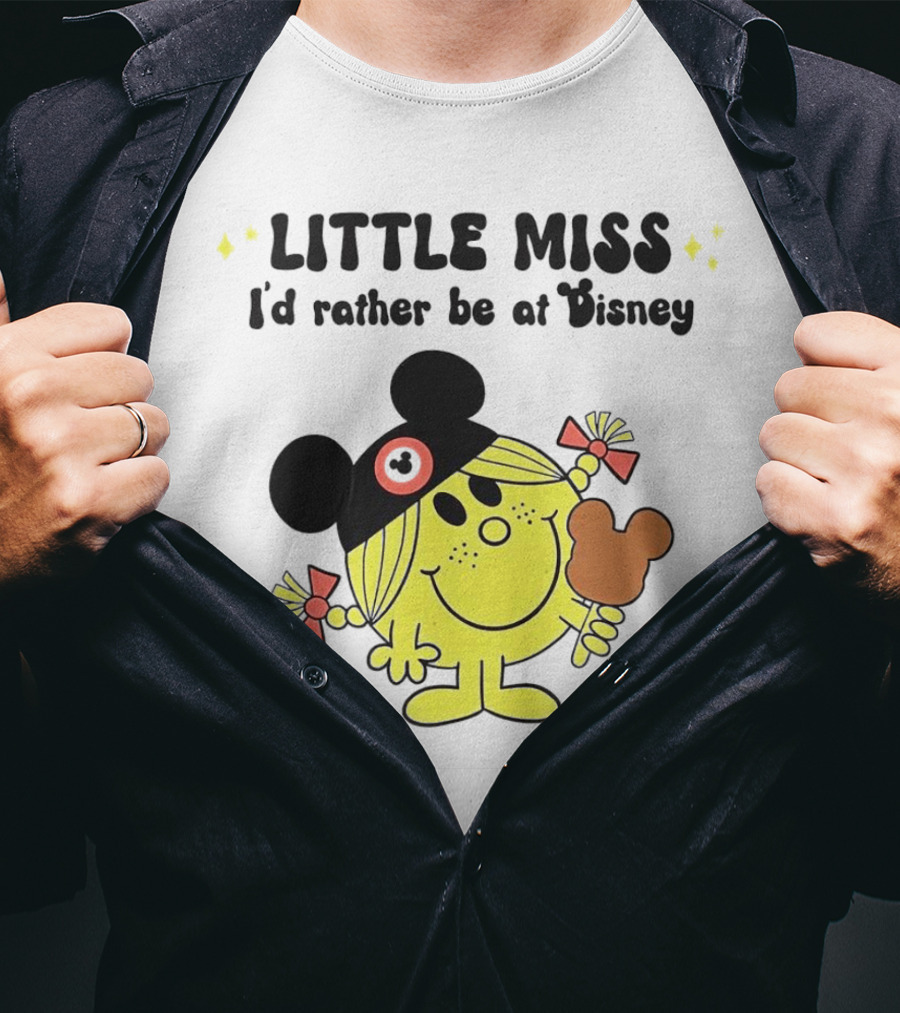 Little Miss I'd Rather Be At Disney With Mickey Ears And Treat T-Shirt