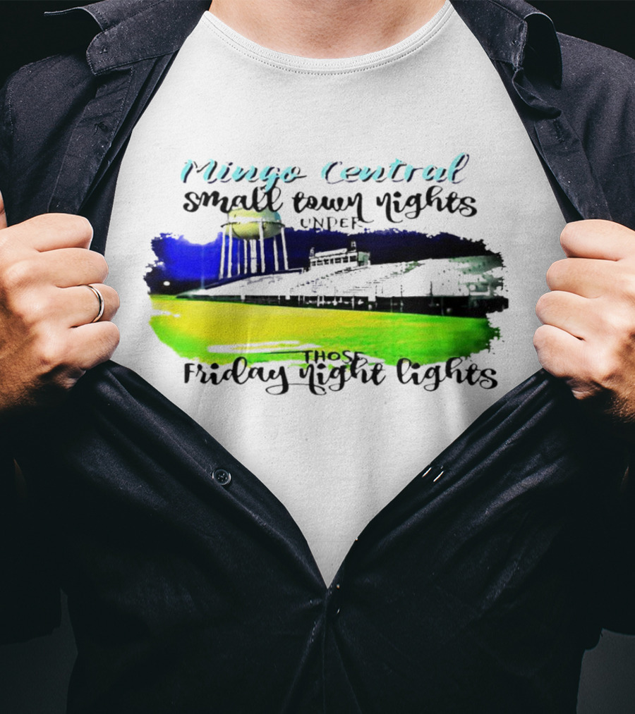 Mingo Central Small Town Nights Under Those Friday Night Lights Stadium Scene T-Shirt