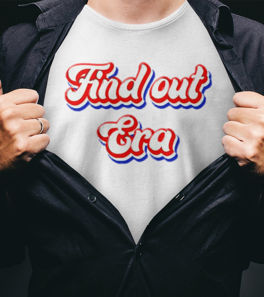 Find Out Era 3D Retro Red White Blue T-Shirt