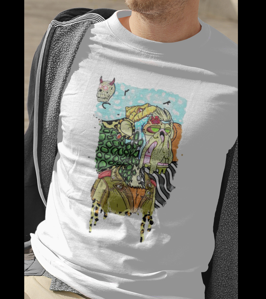 Mutant Cheetah Zombie Skull Fusion T-Shirt