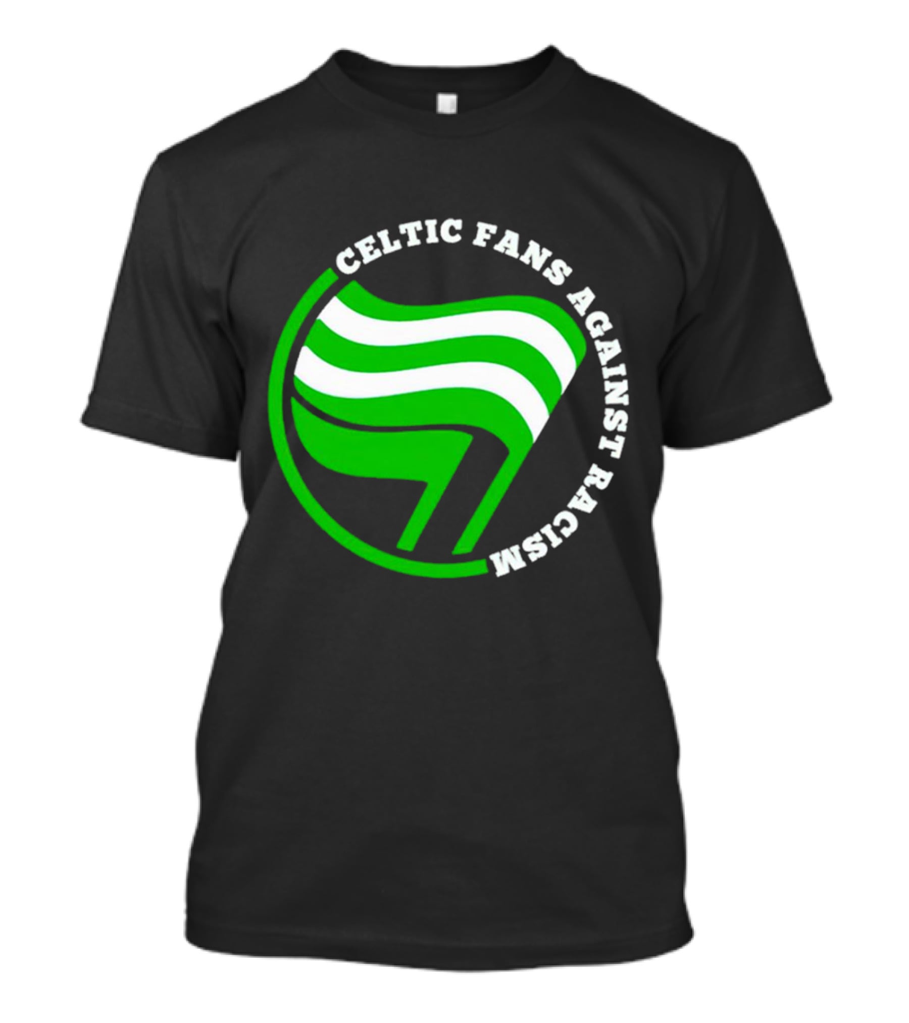 Celtic Fans Against Racism Green And White Flag T-Shirt