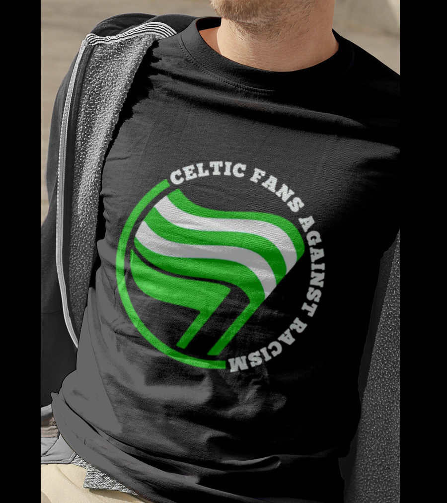 Celtic Fans Against Racism Green And White Flag T-Shirt