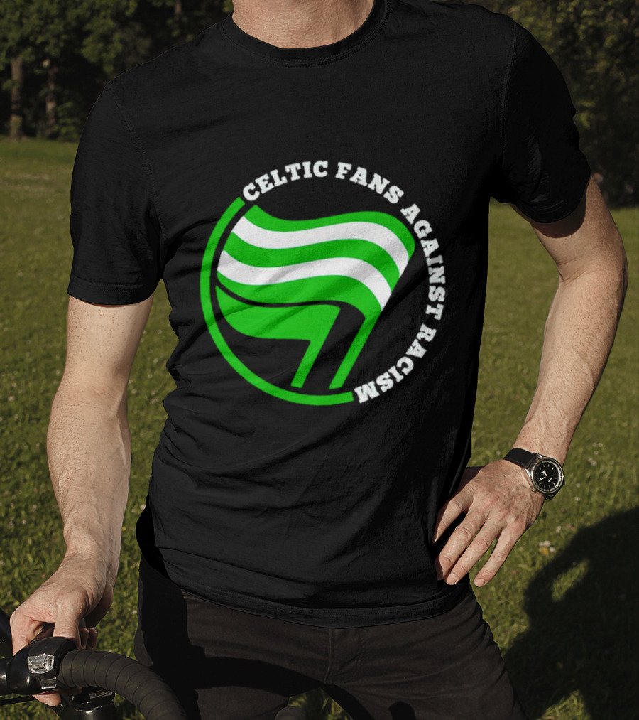 Celtic Fans Against Racism Green And White Flag T-Shirt