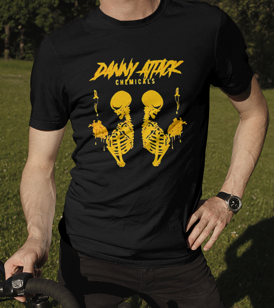 Danny Attack Chemicals Double Skeletons And Knives T-Shirt