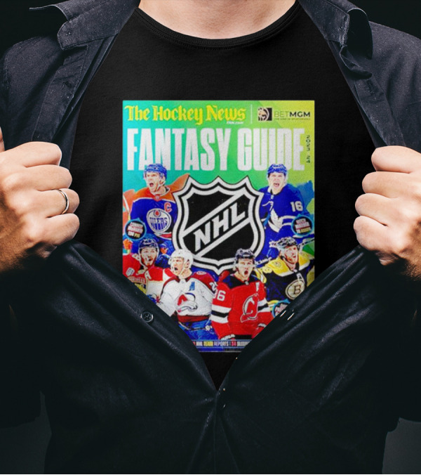 The Hockey News Fantasy Guide 2023-24 NHL Cover Featuring Erik Karlsson Cale Makar T-Shirt
