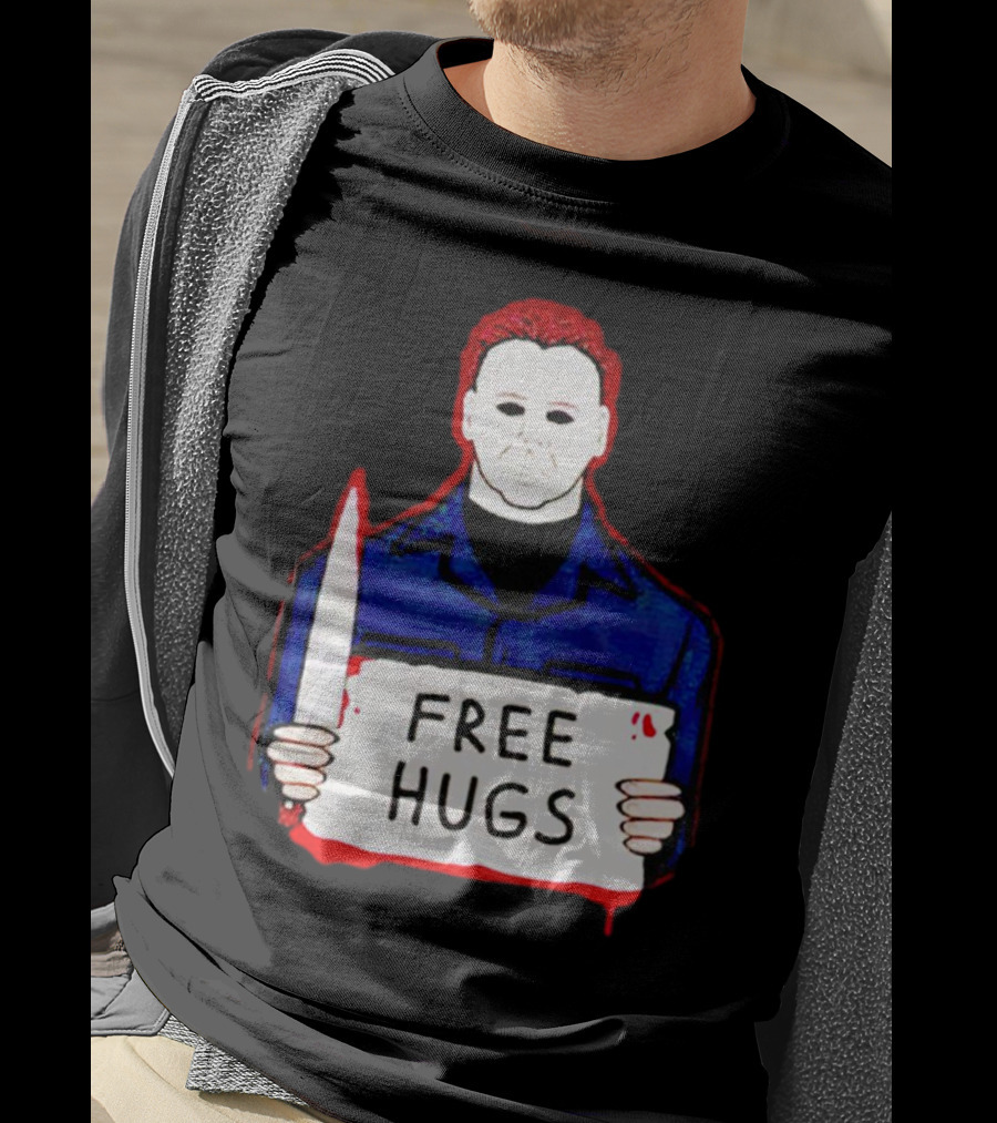 Free Hugs Michael Myers Knife Halloween Horror T-Shirt