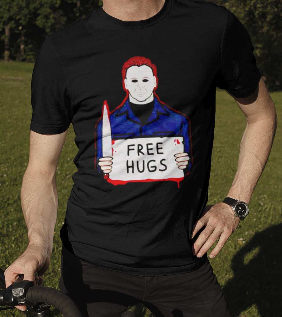 Free Hugs Michael Myers Knife Halloween Horror T-Shirt