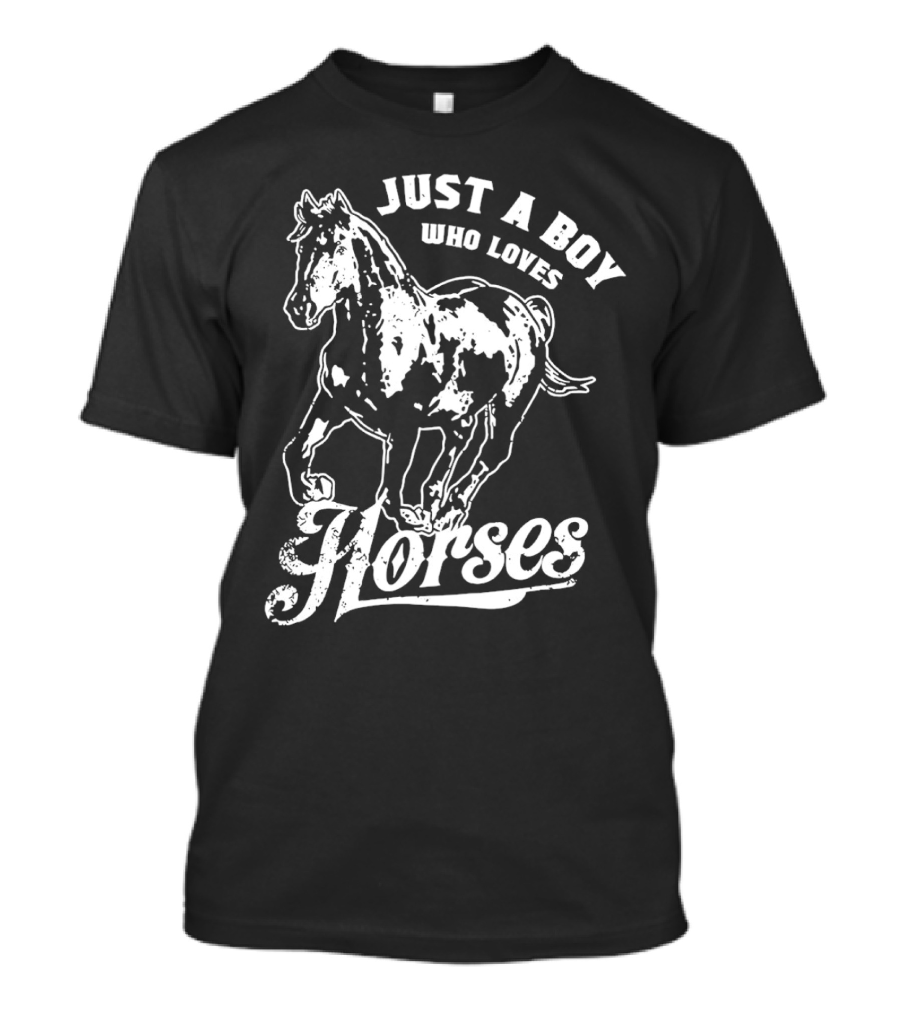 Just A Boy Who Loves Horses Riding T-Shirt