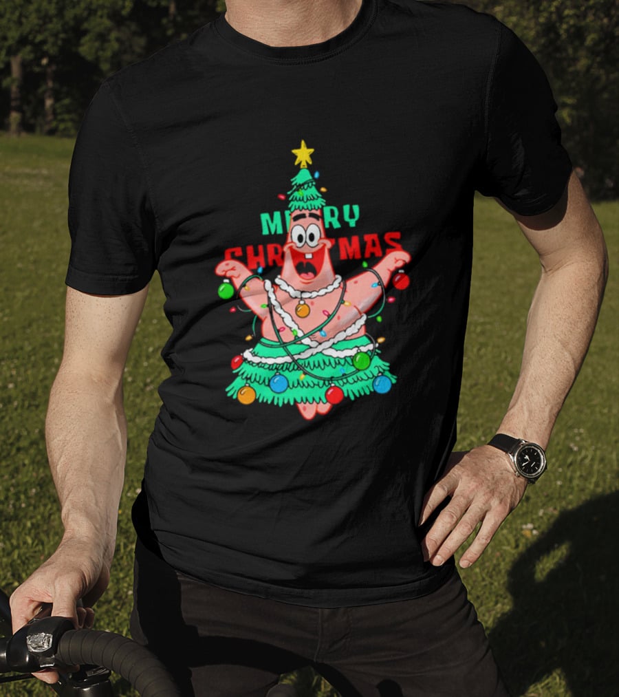 Merry Christmas Patrick Tree Holiday Lights T-Shirt