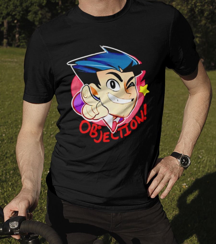 Phoenix Wright Ace Attorney Objection Winking Pose T-Shirt