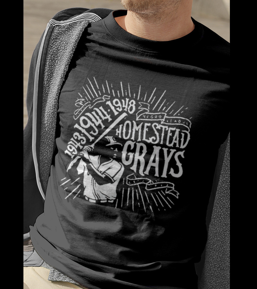 Pittsburgh Negro League Homestead Grays 1943 1944 1948 Baseball Player T-Shirt