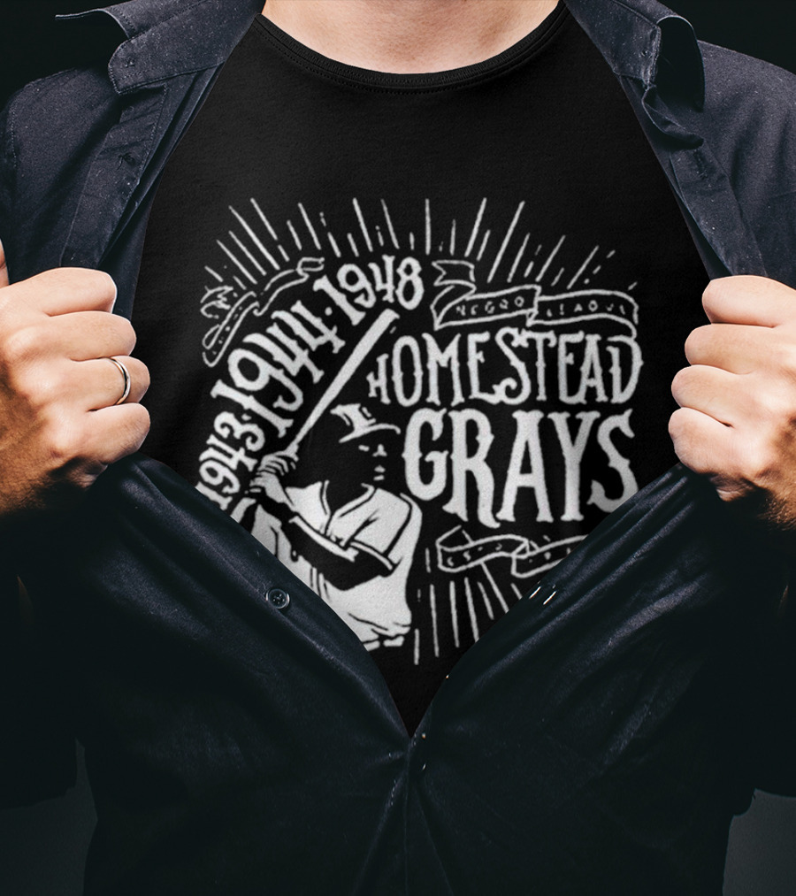 Pittsburgh Negro League Homestead Grays 1943 1944 1948 Baseball Player T-Shirt