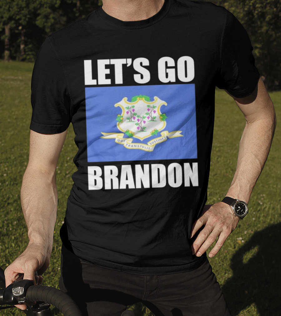 LET'S GO BRANDON Qui Transtulit Sustinet Connecticut Flag T-Shirt
