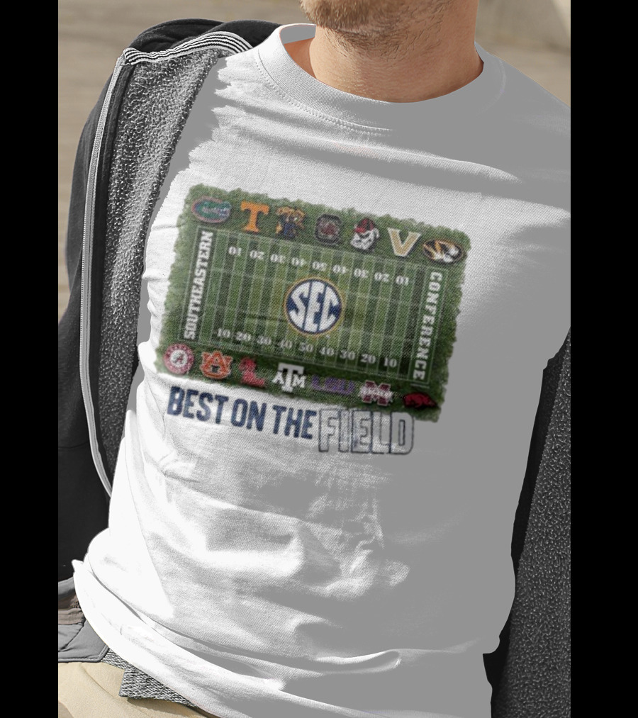 Southeastern Conference Football Best On The Field Logos And Teams T-Shirt